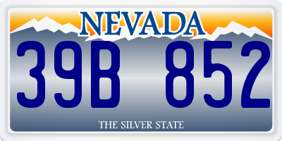 NV license plate 39B852