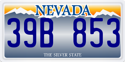 NV license plate 39B853
