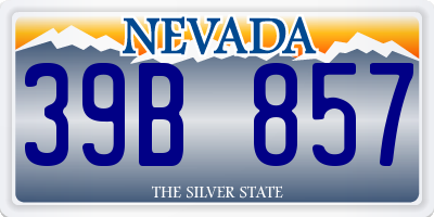 NV license plate 39B857