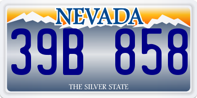 NV license plate 39B858