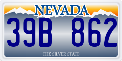 NV license plate 39B862