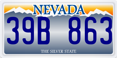 NV license plate 39B863