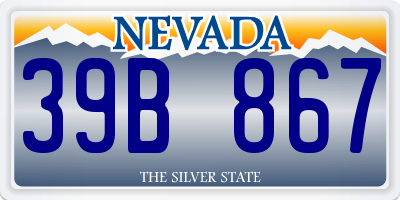 NV license plate 39B867