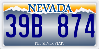 NV license plate 39B874