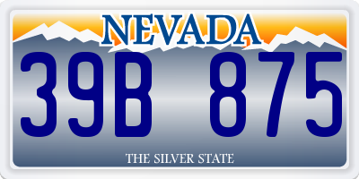 NV license plate 39B875