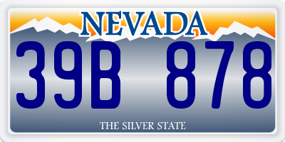 NV license plate 39B878