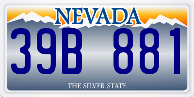 NV license plate 39B881