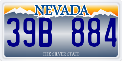 NV license plate 39B884