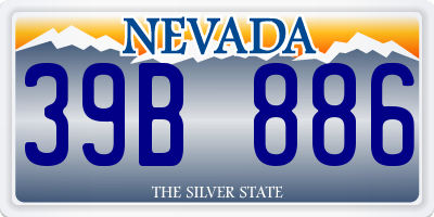 NV license plate 39B886