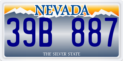 NV license plate 39B887