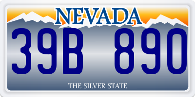 NV license plate 39B890
