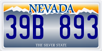 NV license plate 39B893