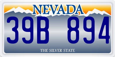 NV license plate 39B894