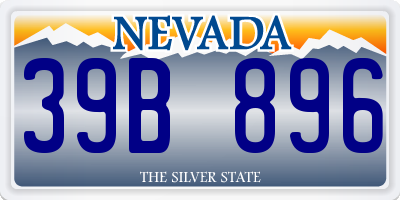 NV license plate 39B896