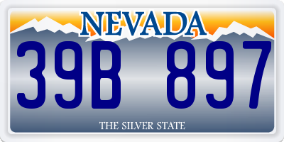 NV license plate 39B897