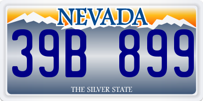NV license plate 39B899