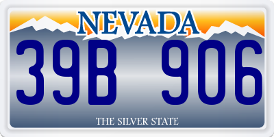 NV license plate 39B906