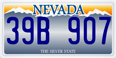 NV license plate 39B907