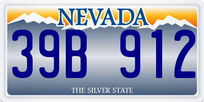 NV license plate 39B912