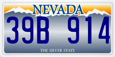 NV license plate 39B914