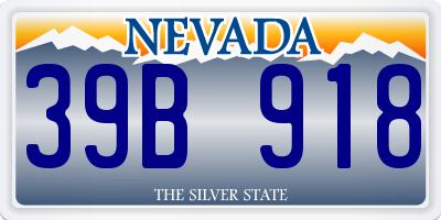 NV license plate 39B918