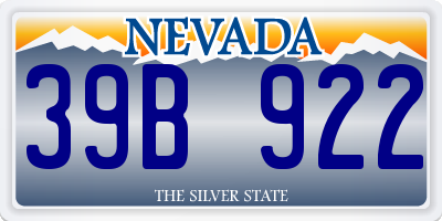 NV license plate 39B922