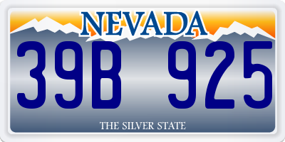 NV license plate 39B925