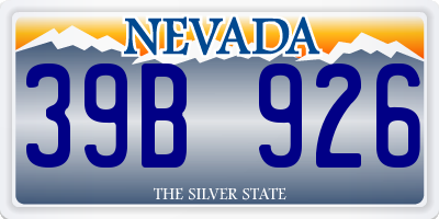 NV license plate 39B926