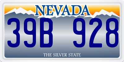 NV license plate 39B928