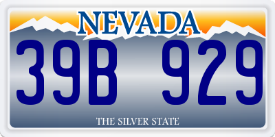 NV license plate 39B929
