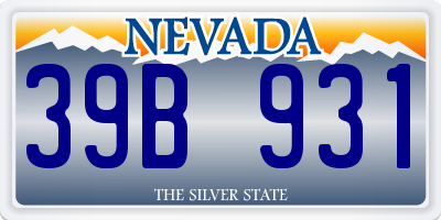 NV license plate 39B931