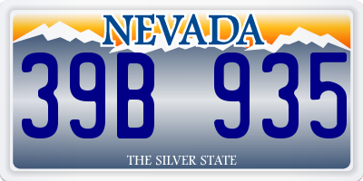 NV license plate 39B935
