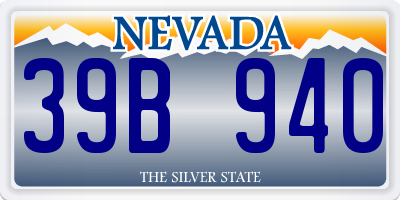 NV license plate 39B940