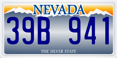 NV license plate 39B941