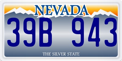 NV license plate 39B943