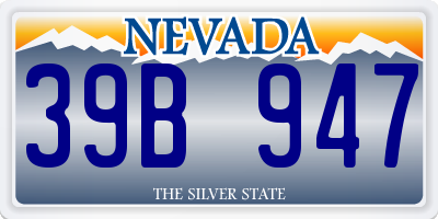 NV license plate 39B947