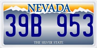 NV license plate 39B953
