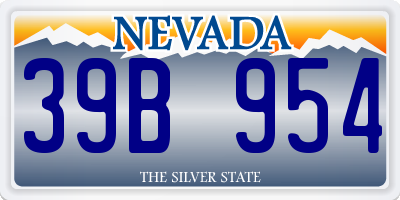 NV license plate 39B954