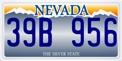 NV license plate 39B956