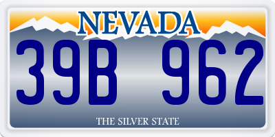 NV license plate 39B962