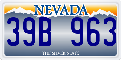 NV license plate 39B963