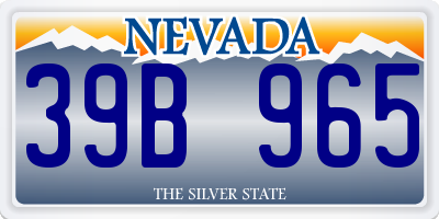 NV license plate 39B965