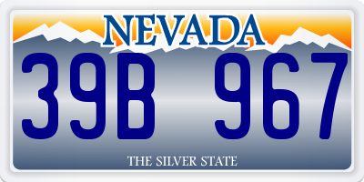 NV license plate 39B967