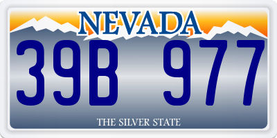 NV license plate 39B977