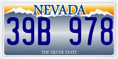 NV license plate 39B978