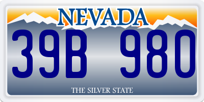NV license plate 39B980