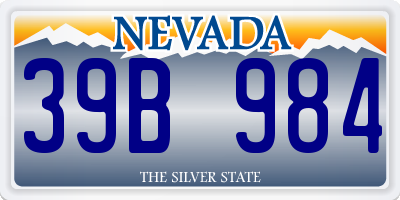 NV license plate 39B984