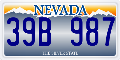 NV license plate 39B987