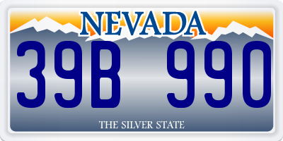 NV license plate 39B990