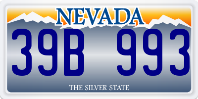 NV license plate 39B993